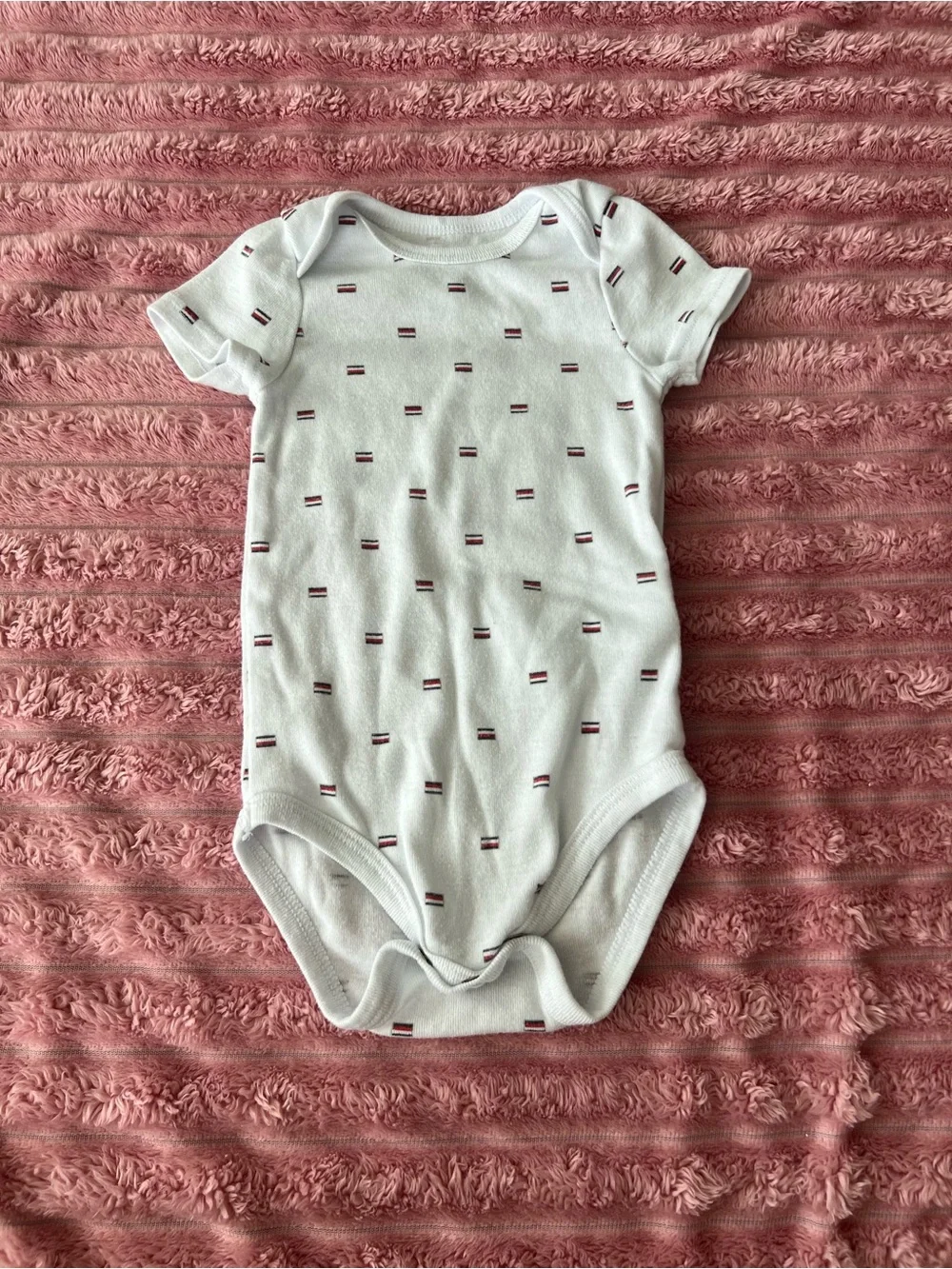 Tommy Hilfiger Short-Sleeve One-Piece Bodysuit Set - Red, White, Gray, Navy
